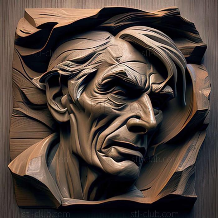 3D модель Американский художник Виллем де Кунинг. (STL)